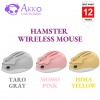 Mouse ko dây  Akko Taro Hamster plus (xám, hồng) chính hãng