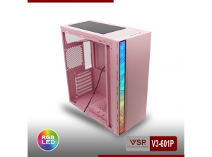 Case VSP V3-601P Có Sẵn LED RGB Và nắp hông trong suốt.